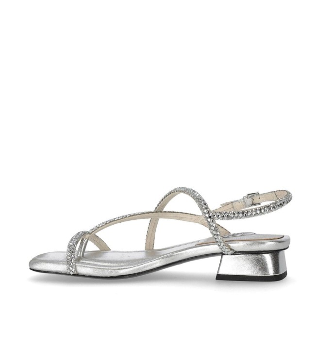 Shop Ash Isla Silver Mid-heeled Sandal In Grey