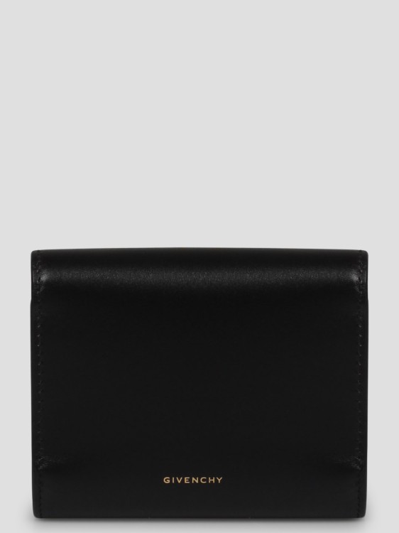 Shop Givenchy Leather 4g Trifold Wallet In Black