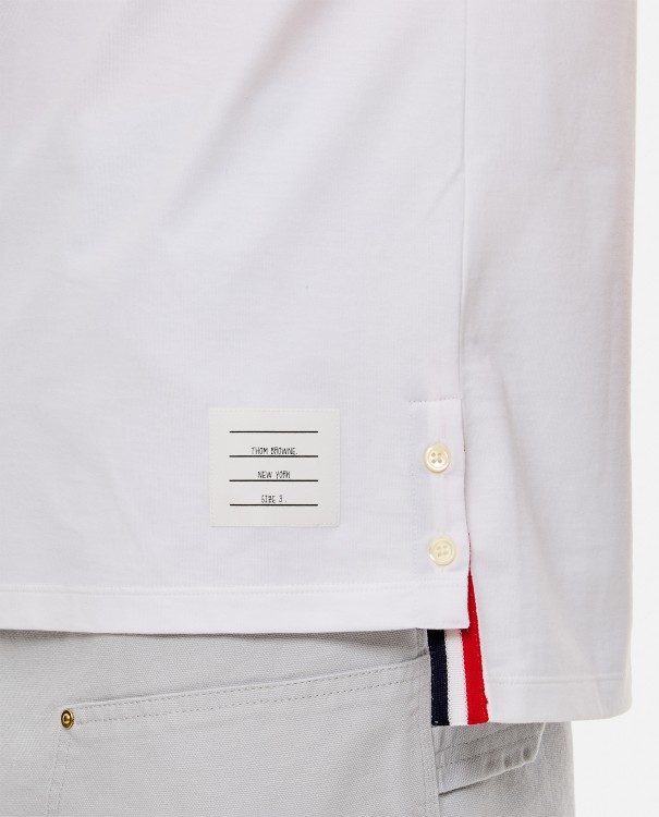Shop Thom Browne Ss Rwb Pocket Cotton T-shirt In White
