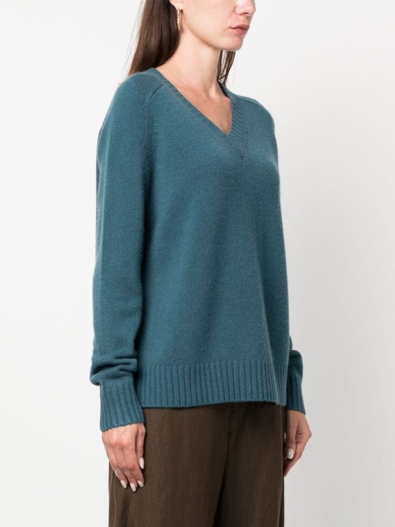 Shop Joseph Blue V-neck Sweater In Green