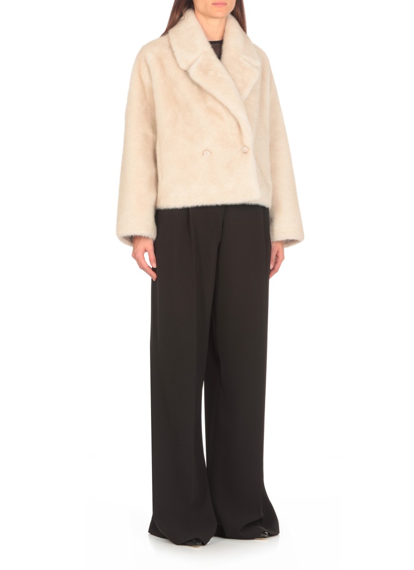 Valentini 1972 Synth Fur Coat In Neutrals