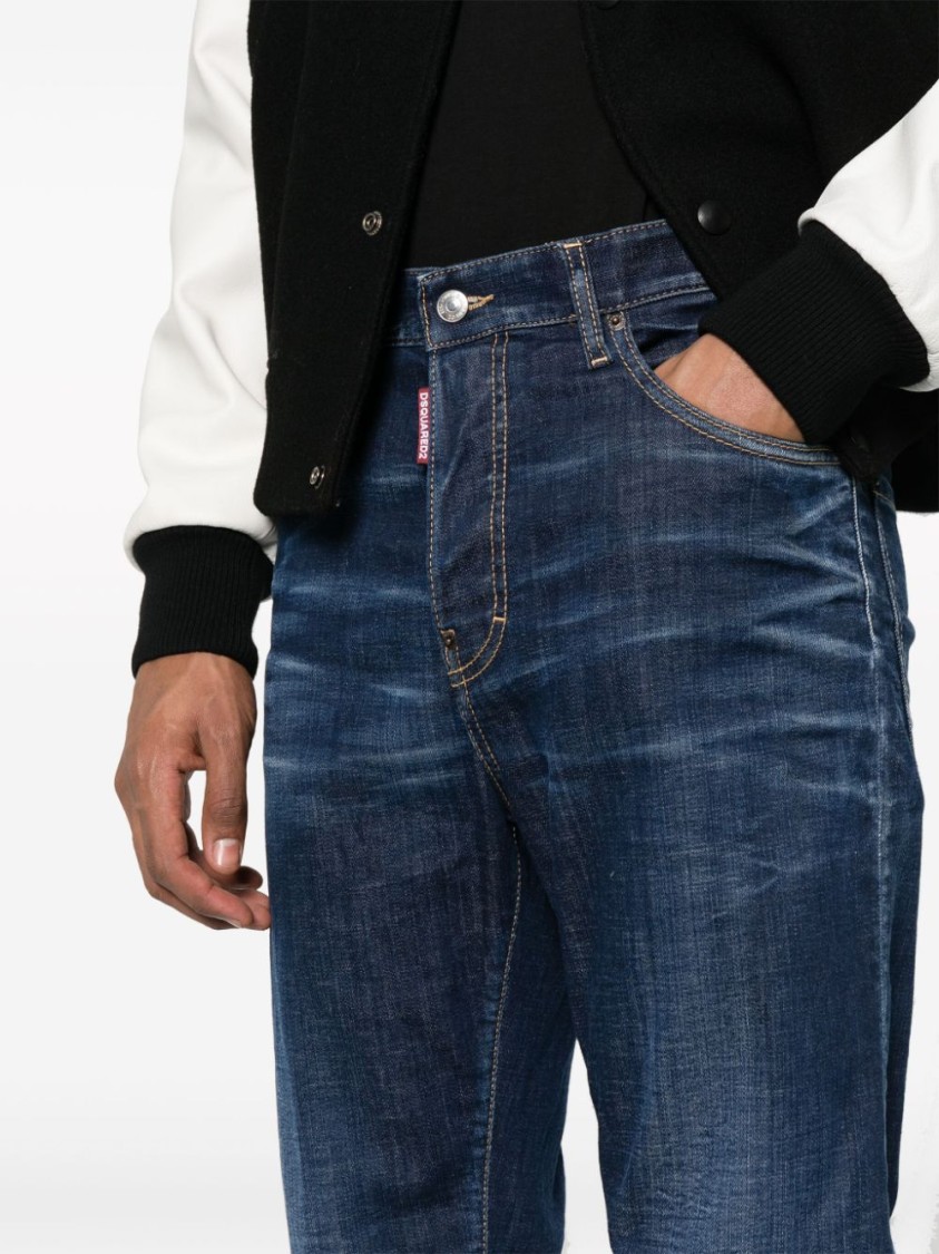 Dsquared2 642 Dark Pressed Wash Jeans In Blue
