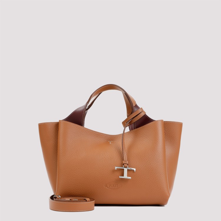 Tod's Bauletto Sacca Grained Leather Bag In Brown