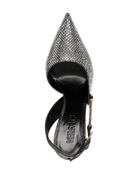 Shop Versace Safety Pin 120mm Pumps In Grey