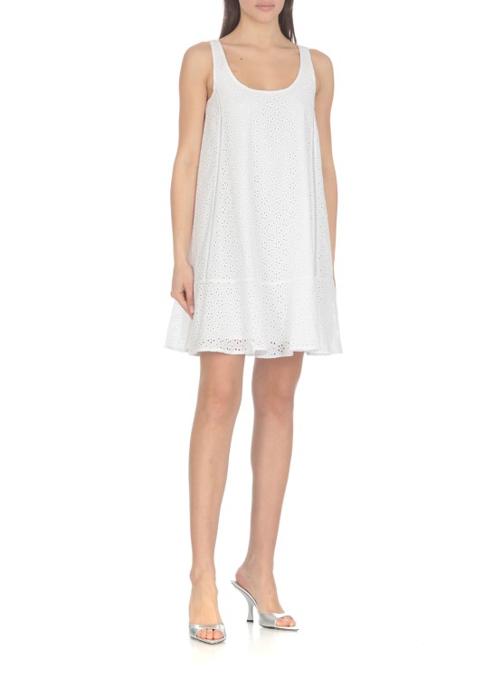 Shop Kenzo Broderie Anglaise Dress In White