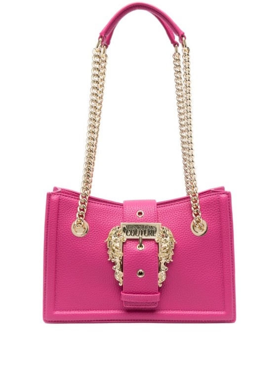 Versace Jeans Couture Fuchsia Handbag With Chain Top Handle In Pink