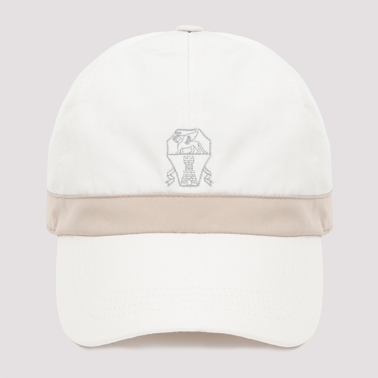 Shop Brunello Cucinelli Ivory Baseball Cap In White