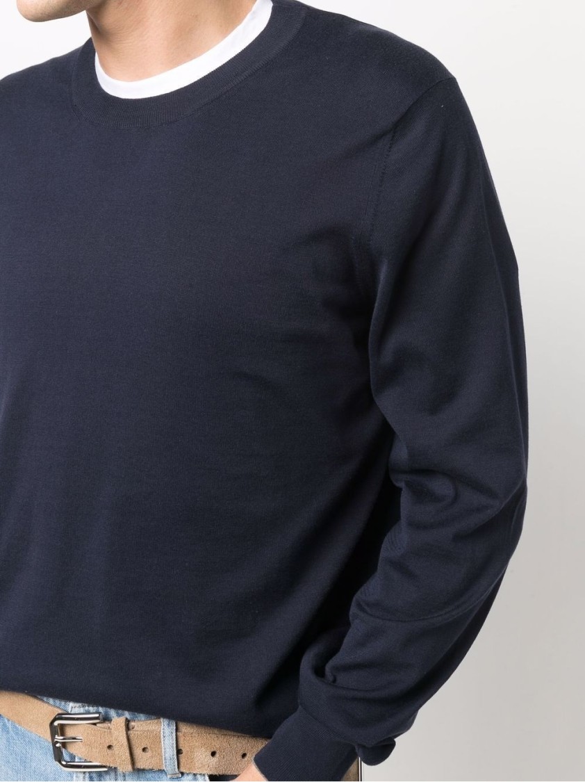 Brunello Cucinelli Cashmere-blend Crewneck Sweater In Blue