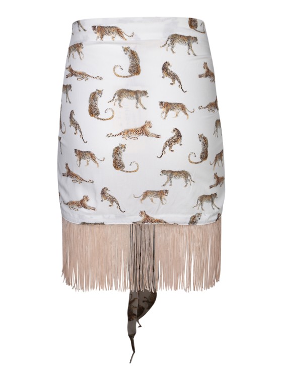 Shop Panarehi Pareo Skirt With Leopard Print In White