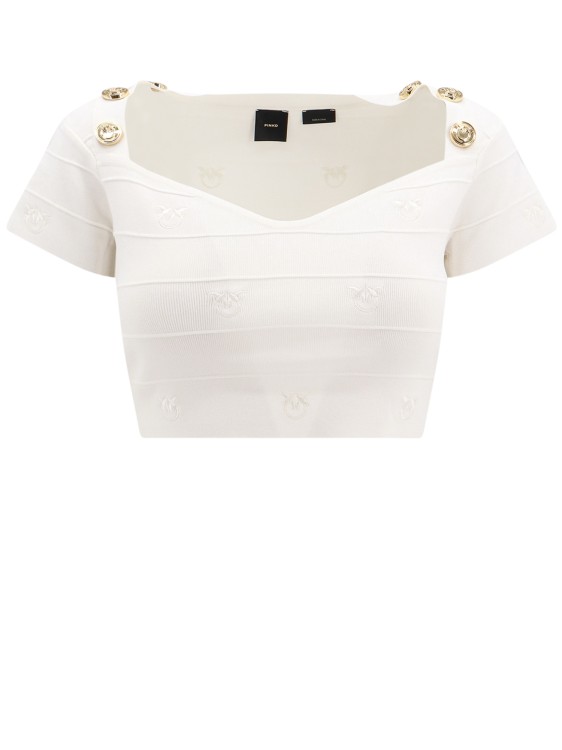 Shop Pinko Crop Fit Top In White