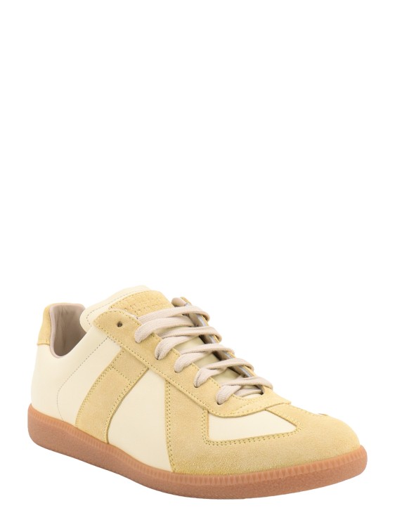 Shop Maison Margiela Yellow Leather Sneakers In Neutrals