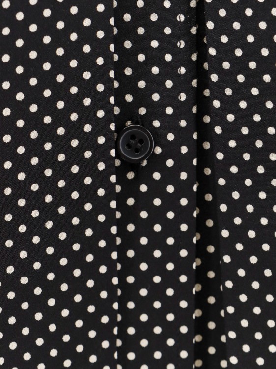 Shop Saint Laurent Silk Shirt With Polka-dot Print In Black