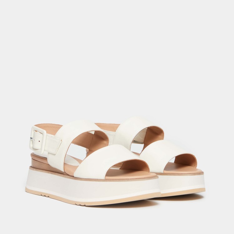 Paloma Barceló Frate Sandals In Beige Naplak In White