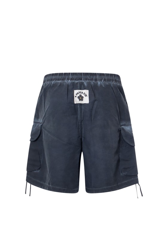 Shop A Paper Kid Cotton And Nylon Bermuda Shorts With Brooch Detail In Blue