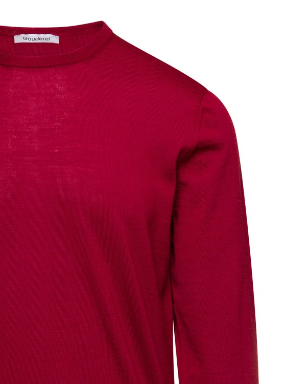 Shop Gaudenzi Red Crewneck Sweater With Long Sleeves In Cashmere