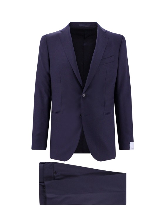 Emanuela Caruso Classic Lapel Wool Suit In Blue