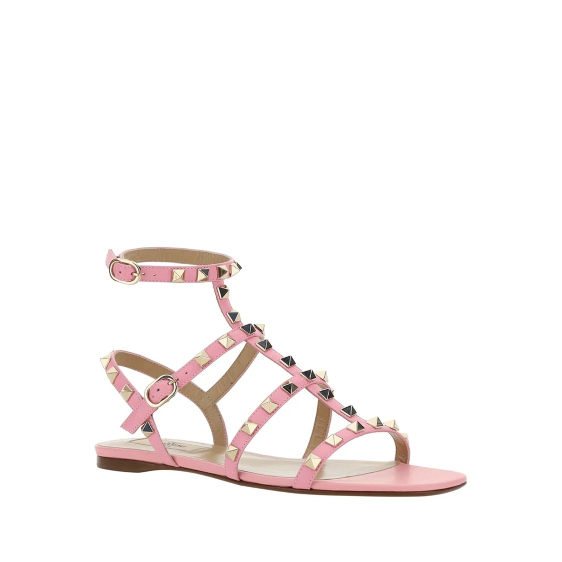 Valentino Garavani Rockstud Leather Sandals Women In Pink