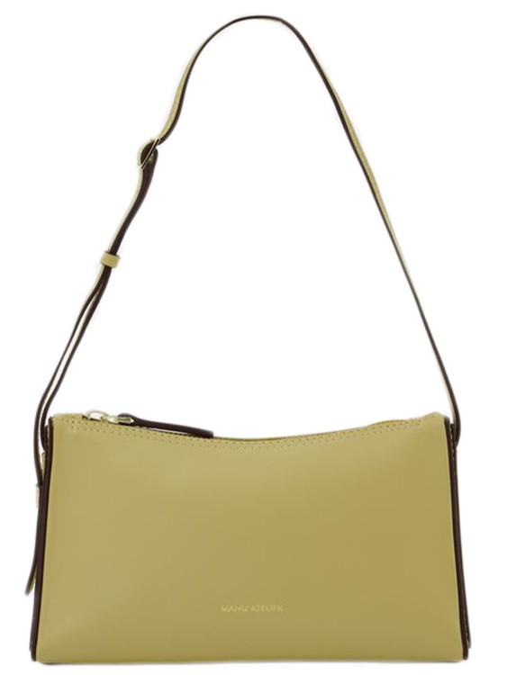 Shop Manu Atelier Mini Prism Hobo Bag  - Tapioca - Leather In Green