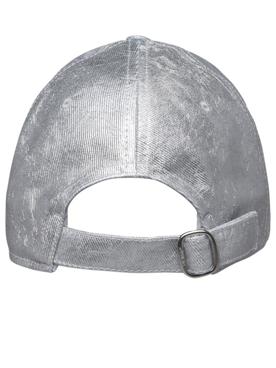 Shop Off-white Denim Logo Hat In Silver