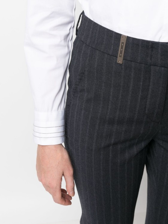 Shop Peserico Black Straight Cut Trousers