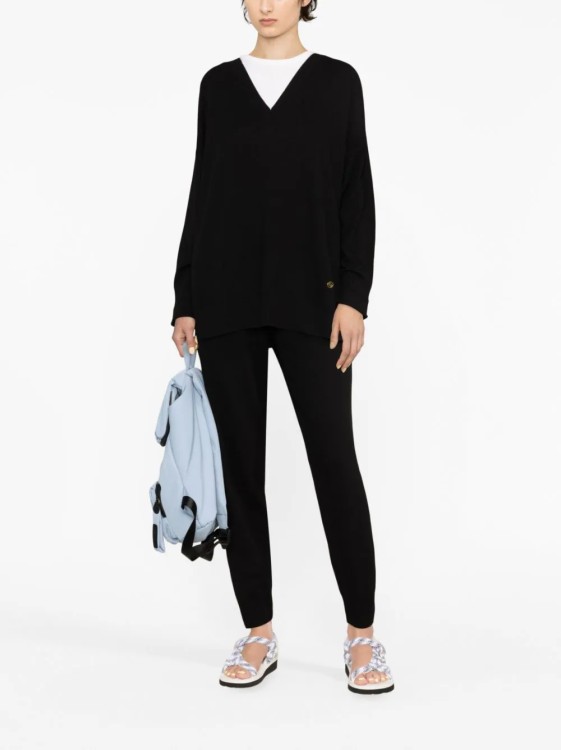 Shop Stella Mccartney Iconics Fine Knit Black Pants