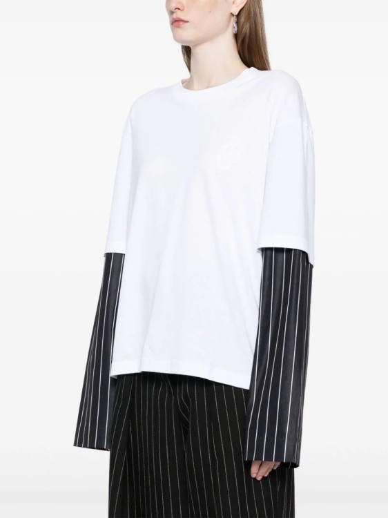 Shop Jw Anderson T-shirt Contrast-sleeves White/black