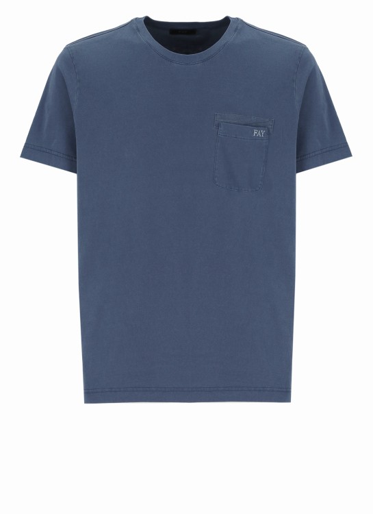Fay Blue Cotton Tshirt