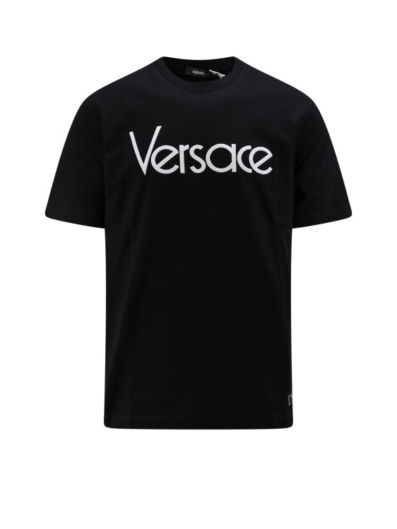 Shop Versace Cotton T-shirt With 1978 Re-edition Logo In Black