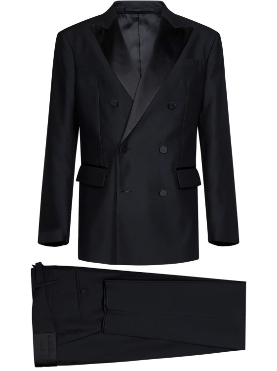 Dsquared2 Black Wool And Silk Smoking Suit