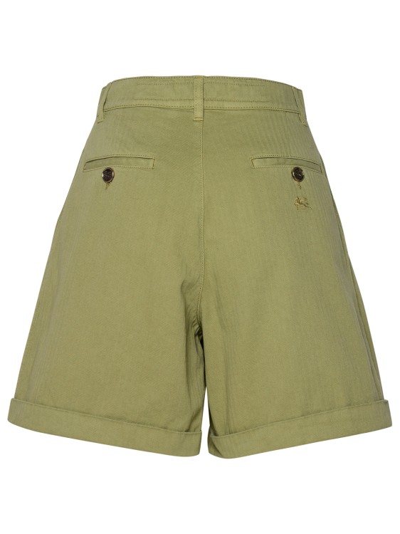 Shop Etro Green Cotton Shorts In Neutrals