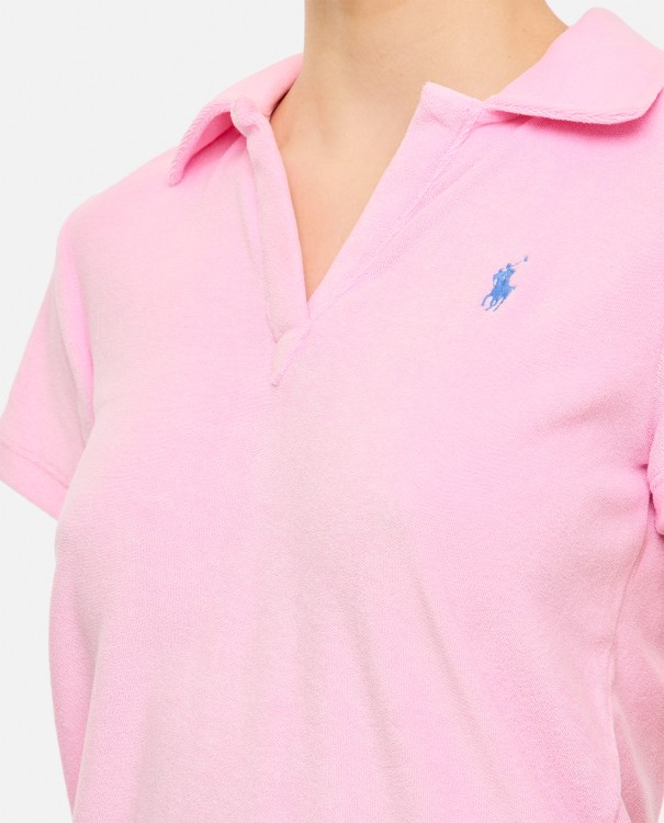 Shop Polo Ralph Lauren Terry Short Sleeves Polo Shirt In Neutrals