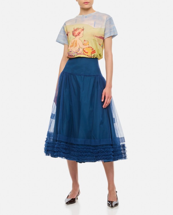Shop Molly Goddard Uma Midi Skirt In Blue
