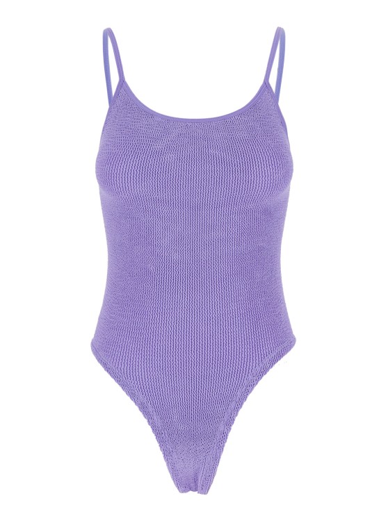 Shop Hunza G Pamela' Violet Backless One-piece Swimsuit In Purple
