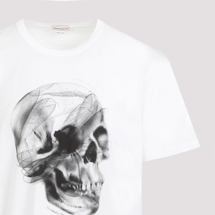 Shop Alexander Mcqueen White Cotton Dragonfly Skull T-shirt