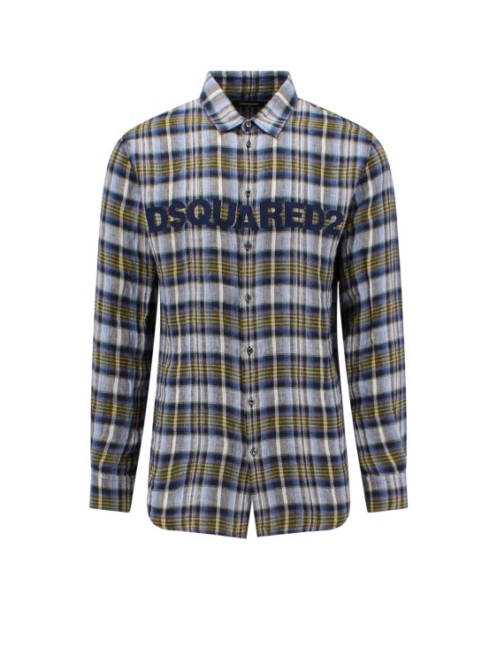 Shop Dsquared2 D2 Relax Dan Madras Shirt In Grey