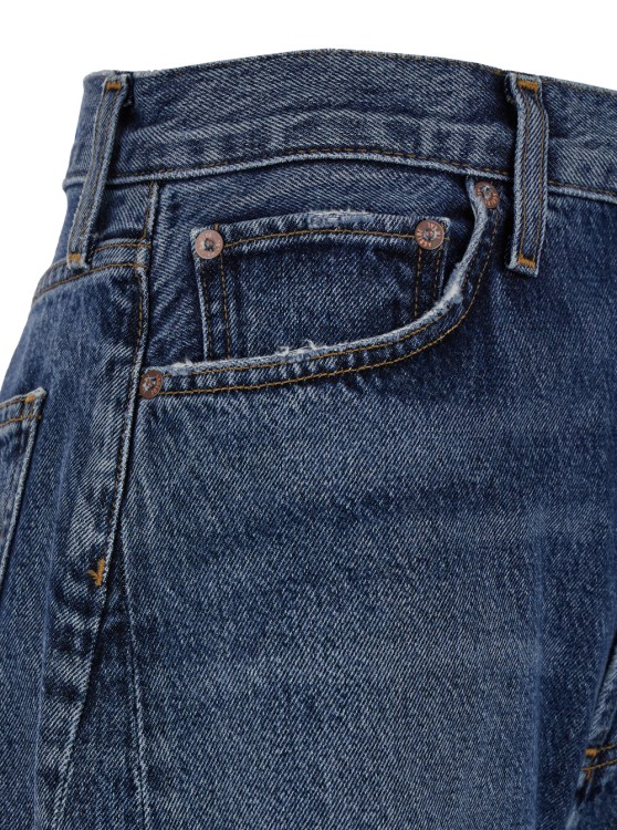 Agolde Luna High Rise Curved Taper Jeans In Split In Blue