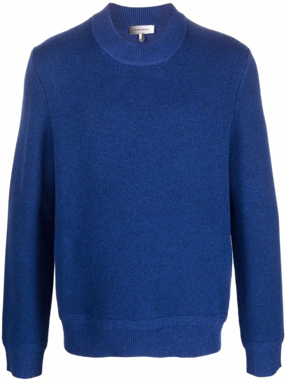 Marant Round Neck Knitted Jumper In Blue