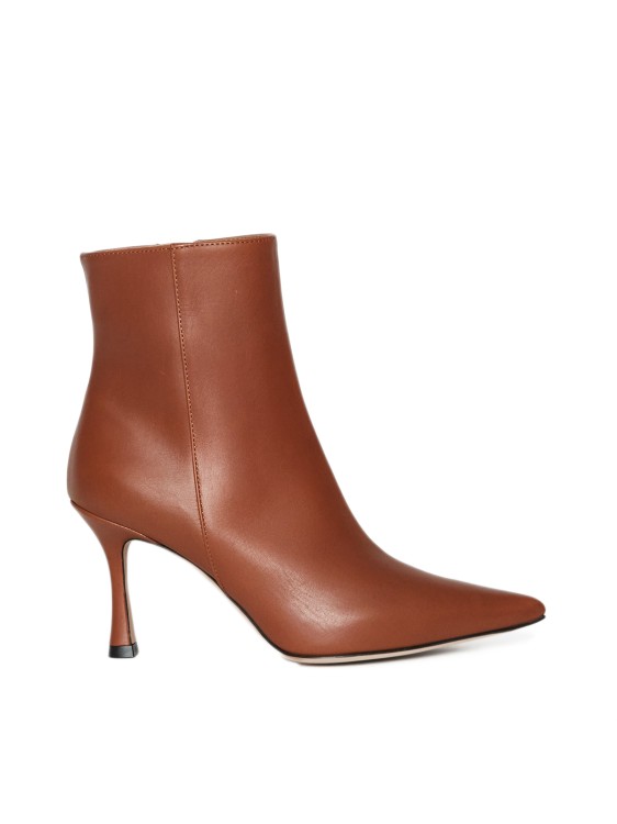 Roberto Festa Tan Leather Ankle Boots In Brown