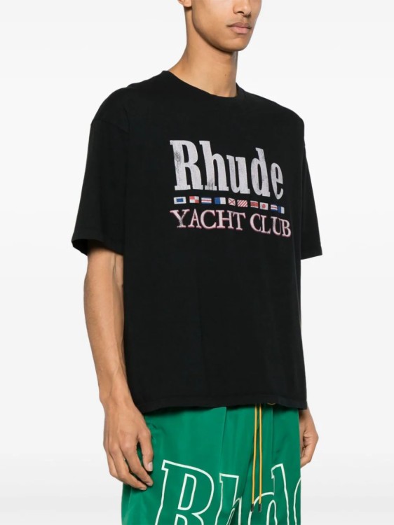 Shop Rhude T-shirt Flag Black
