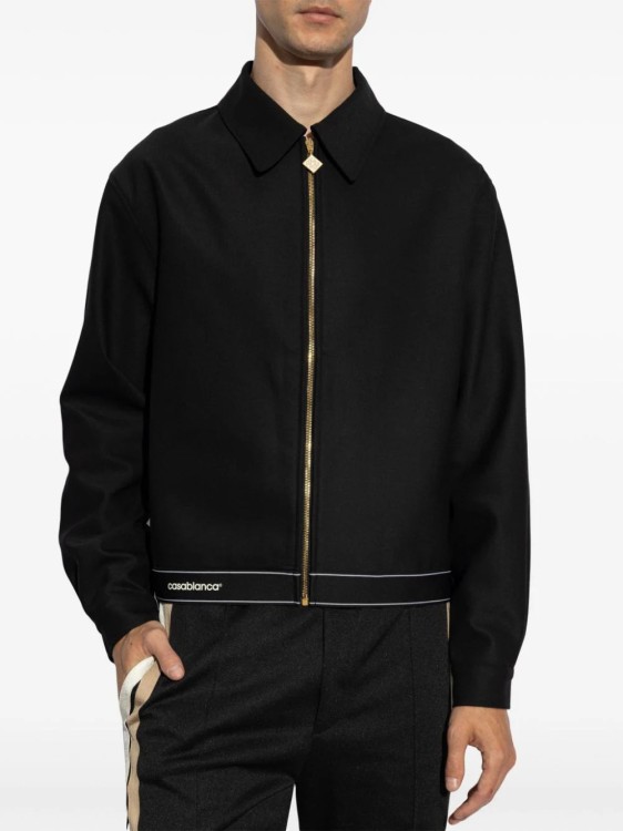 CASABLANCA CASABLANCA LOGO-PRINT ZIPPED BOMBER JACKET 