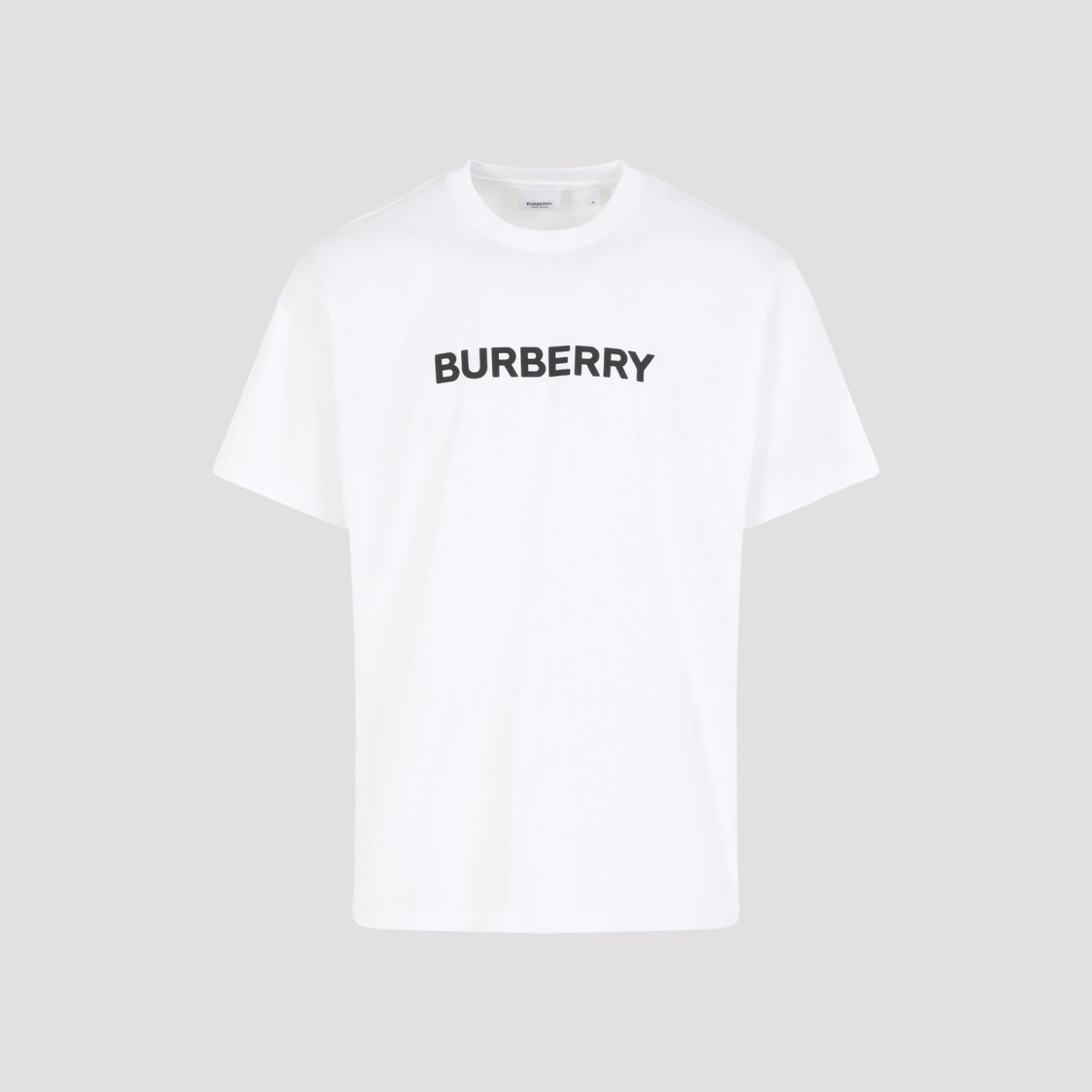 Shop Burberry White Cotton Harriston T-shirt