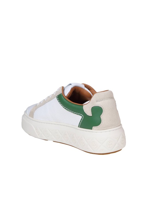 Tory Burch Sneaker Ladybug In White And Green Leather In White