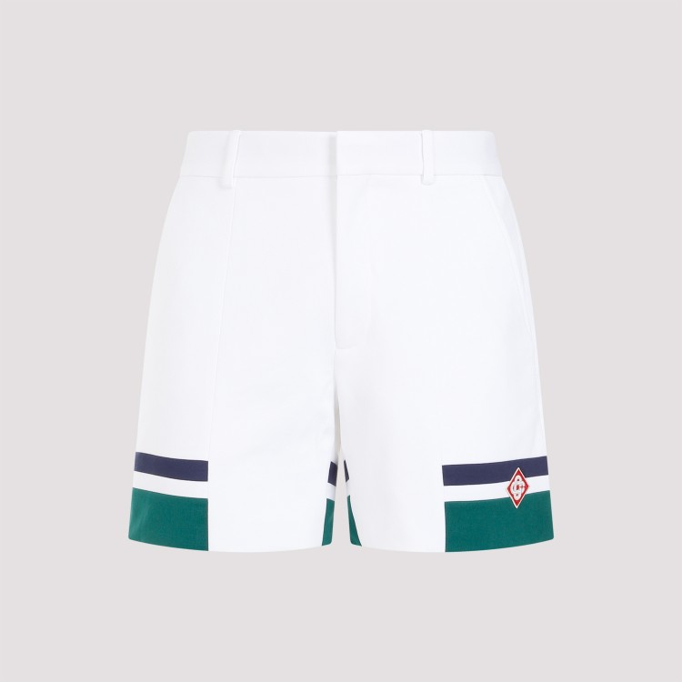 Shop Casablanca White Midnight Sail Tailoring Shorts In Red