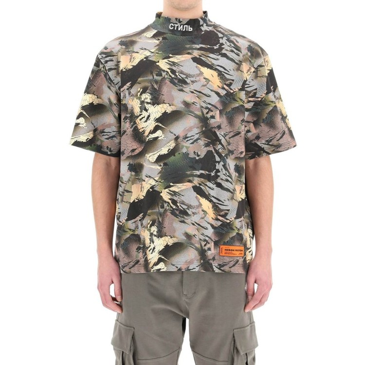 Shop Heron Preston Camouflage Print T-shirt In Brown