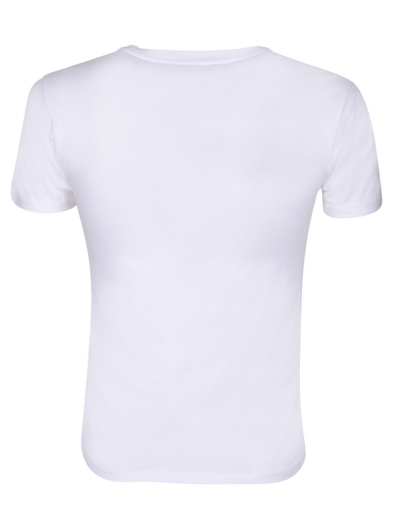 Shop Maison Margiela White Cotton T-shirt With Signature Logo