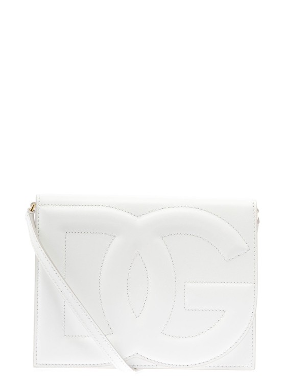 Shop Dolce & Gabbana White Embossed Crossbody Bag