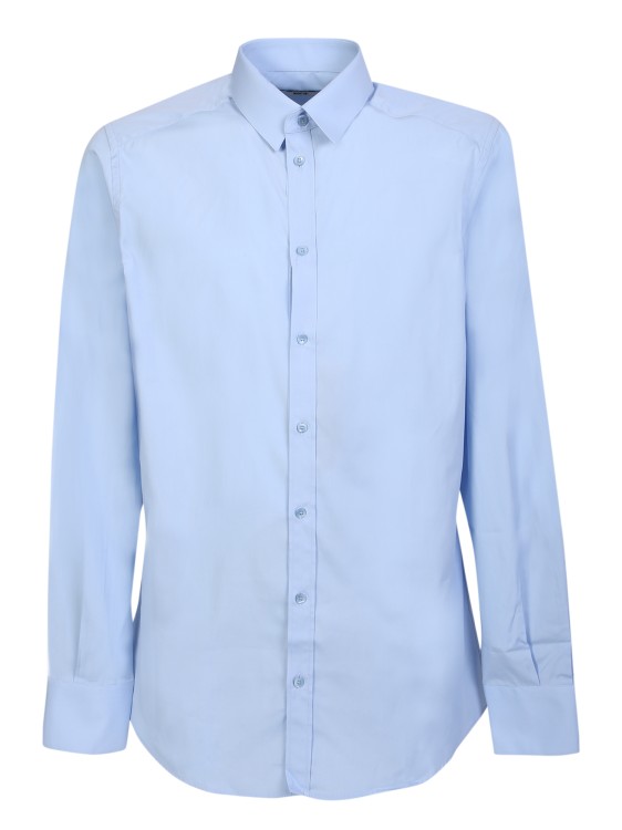 Shop Dolce & Gabbana Light Blue Essential Cotton Shirt In Neutrals