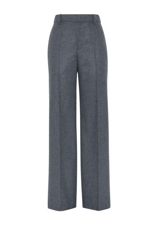 Brunello Cucinelli Wide-leg Tailored Trousers With Front Pleats In Grey