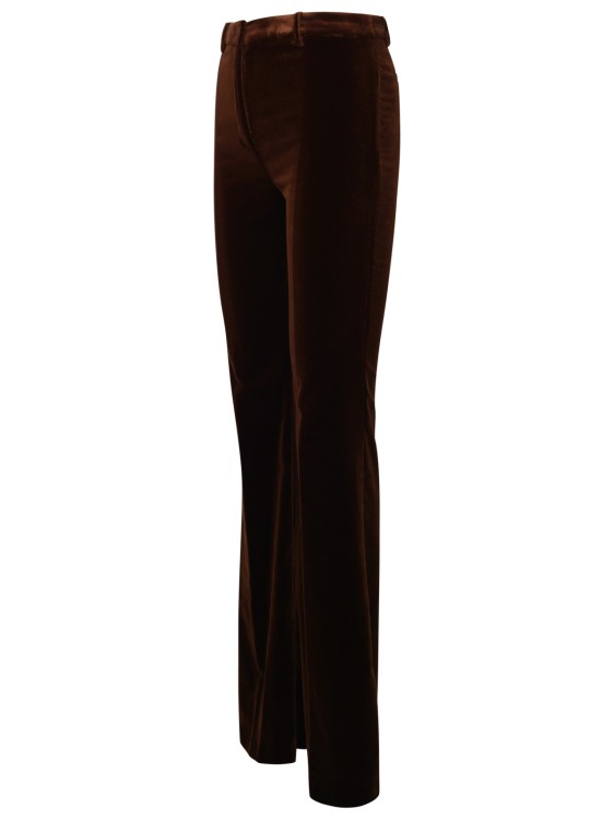 Shop Etro Flare Trousers In Brown