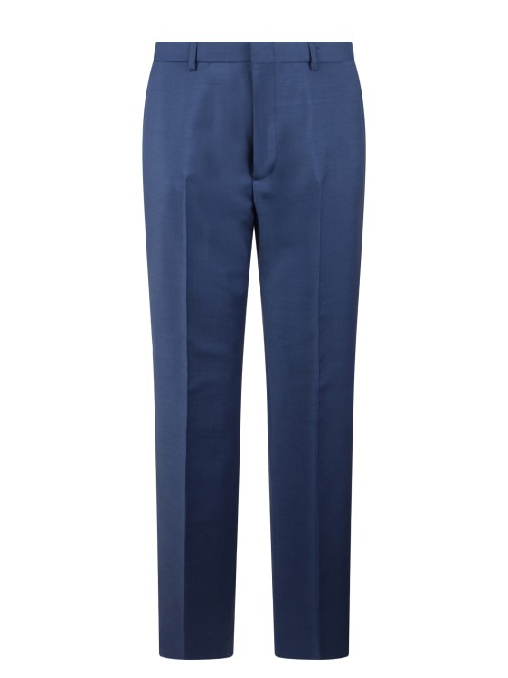 Shop Gucci Wool Mohair Trousers In Blue